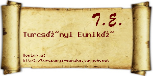 Turcsányi Euniké névjegykártya